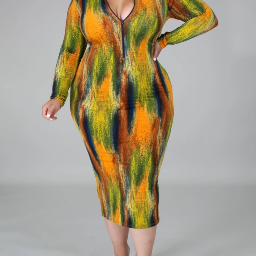 Plus size multicolored dress